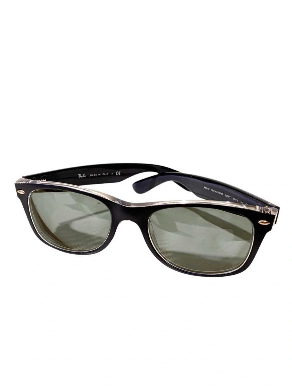 Ray-Ban Wayfarer Color Green Lens Blue Frame Sunglasses PRESCRIPTION